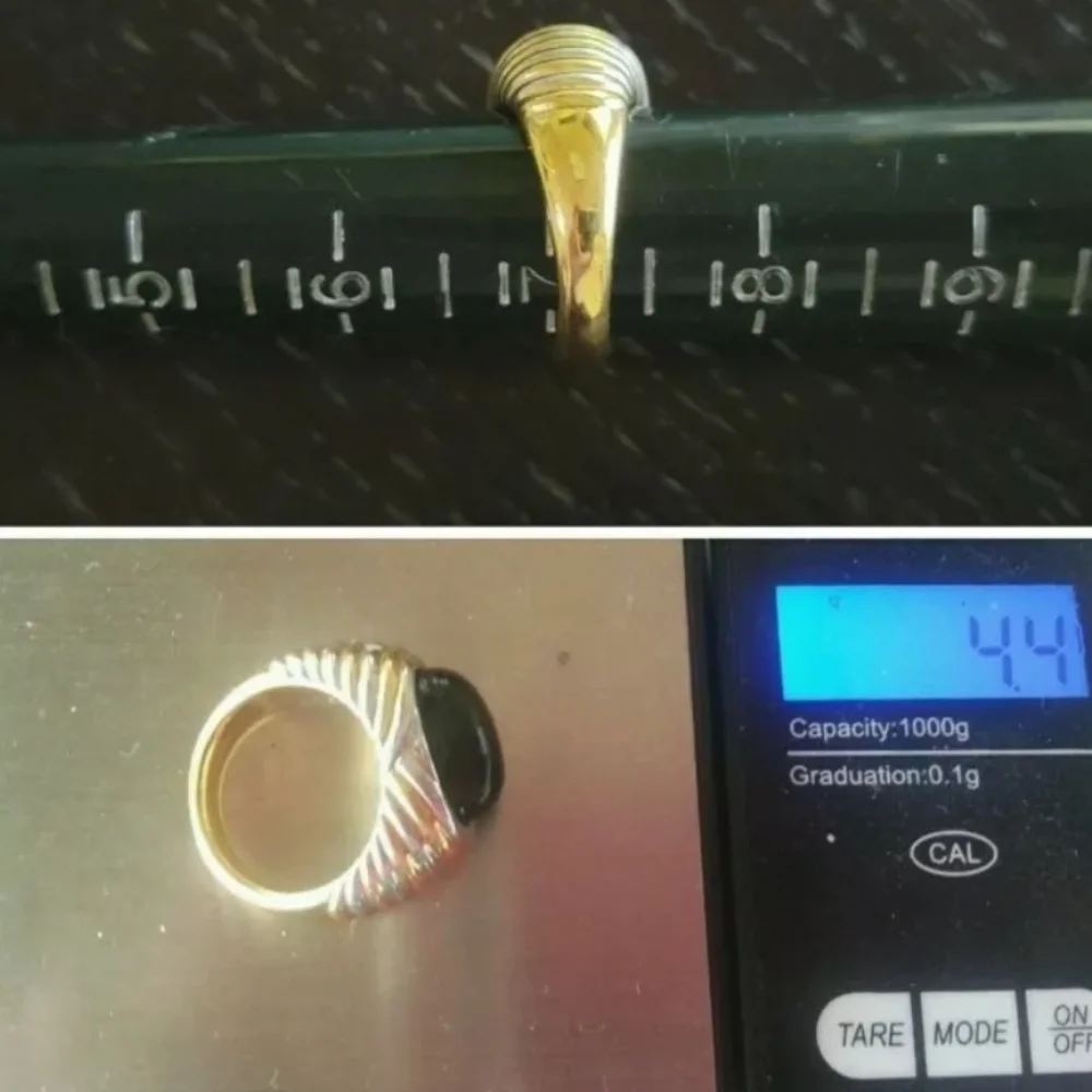 Vintage 14k Gold Onyx Ring-Gemstone Ring-Onyx Jewelry-Estate Jewelry 4.4gm